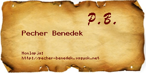 Pecher Benedek névjegykártya